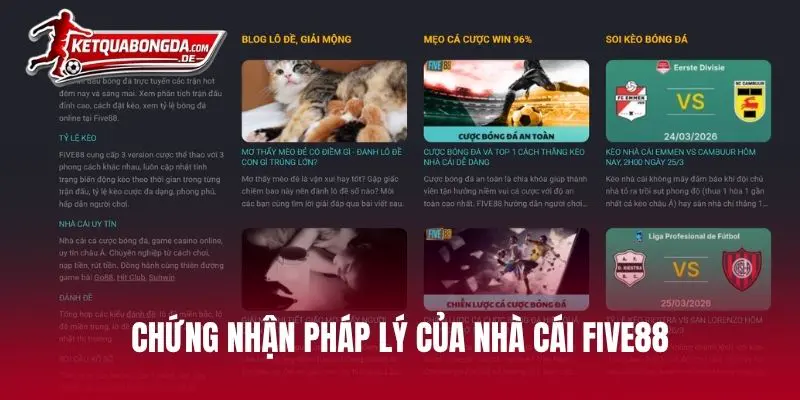 Chứng nhận pháp lý của nhà cái FIVE88