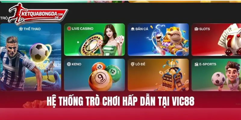 Hệ thống trò chơi hấp dẫn tại VIC88